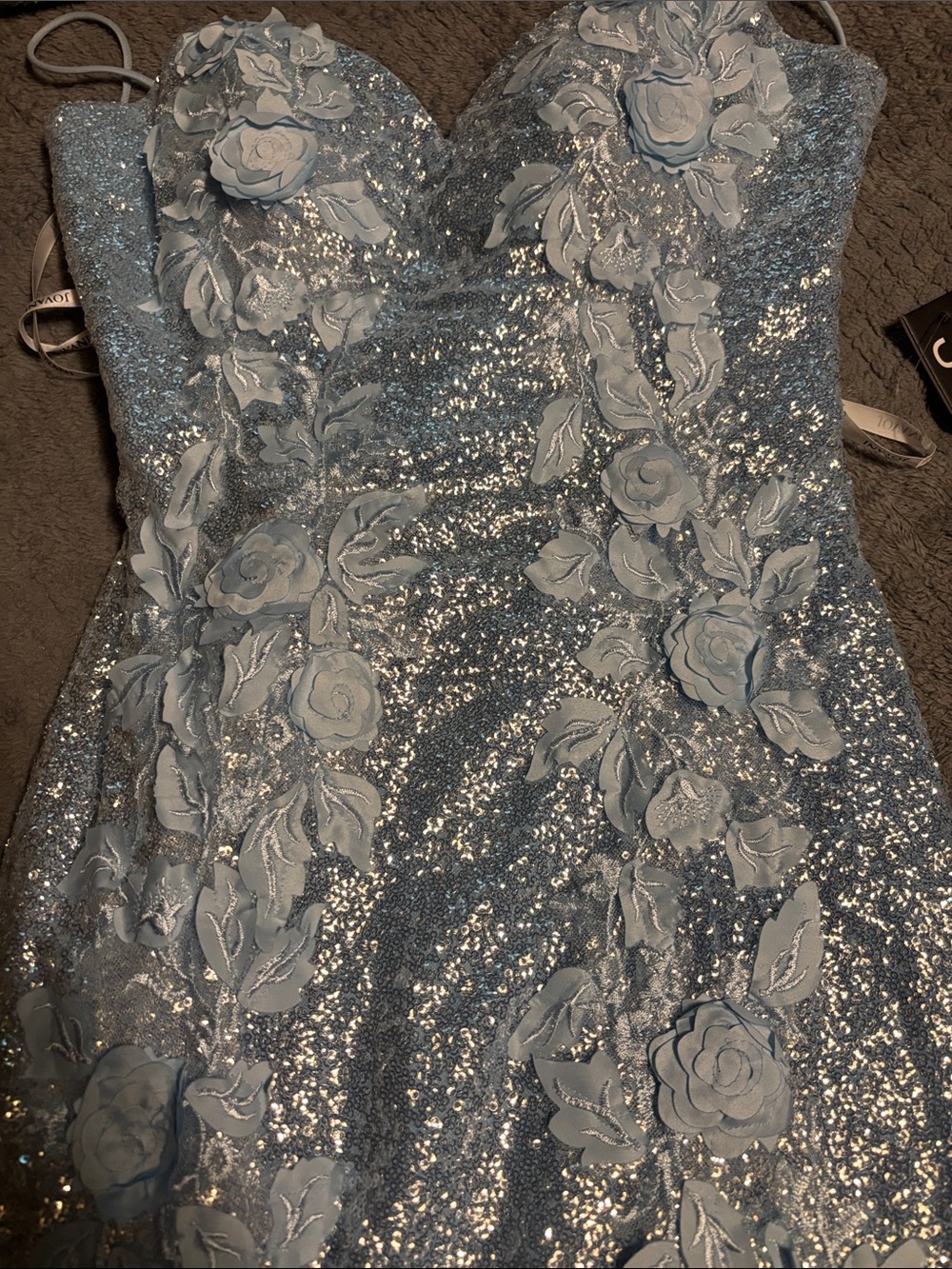 Jovani Floral Appliqué and Sequin Gown